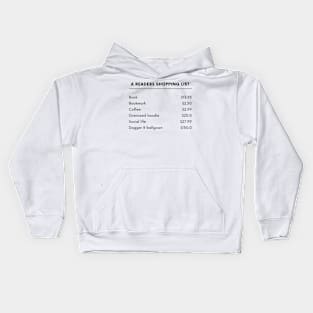 A readers shopping list Kids Hoodie